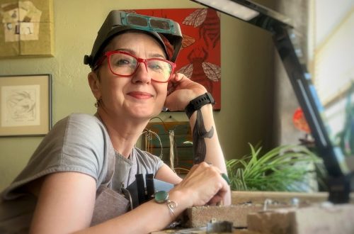 amber in her studio