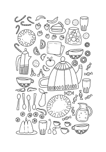 picnic free coloring page